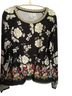 Johnny Was Floral Polka Dots Black White Multi Color Long Sleeve Blouse Size L - photo 1