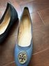 Tory Burch 100% Leather Blue Black Flats Size 8 - photo 3