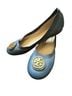 Tory Burch 100% Leather Blue Black Flats Size 8 - photo 2