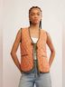 Free People Solid Color Block Pink Orange Vest Size M - photo 4