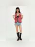 Free People Floral Solid Red Black Vest Size M - photo 6