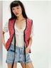 Free People Floral Solid Red Black Vest Size M - photo 5