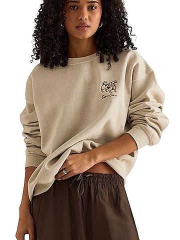 Anthropologie Embroidered Dog Sweatshirt Pullover Sweater (view 1)