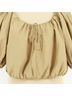 DÔEN 100% Cotton Tan Short Sleeve Blouse Size XXL - photo 5