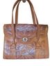 No Name 100% Leather Floral Tan Brown Leather Satchel One size - photo 1