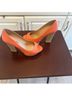 Miucha 100% Leather Orange Heels Size 7 - photo 3