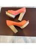 Miucha 100% Leather Orange Heels Size 7 - photo 5