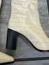 Schutz Animal Print Ivory Boots Size 8 - photo 5