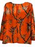 Warehouse Floral Orange Long Sleeve Blouse Size 14 - photo 2