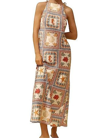 Anthropologie Ocean Mosaic Print Tile-Print Maxi Dress Casual Dress (view 1)