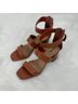 Qupid Luxe 100% Faux Leather Solid Brown Sandals Size 10 - photo 3