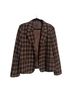 Charter Club Checkered-gingham Brown Blazer Size L - photo 1