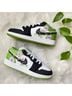 Nike 100% Leather Floral Multi Color Black White Green Sneakers Size 8 1/2 - photo 5