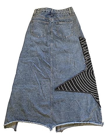 Romwe Romwe Denim Skirt (view 2)