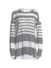 Vince. 100% Cotton Stripes Gray White Pullover Sweater Size M - photo 1