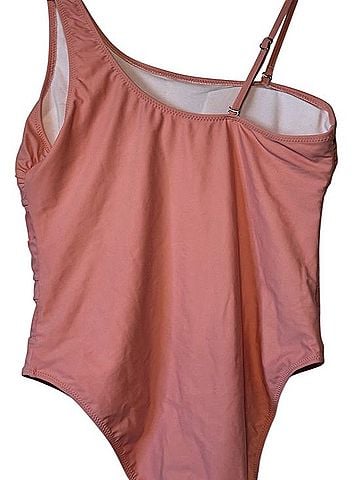 Pink Lily Pale Mauve One-Shoulder Swimsuit One Piece Swimsuit (view 2)