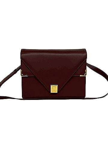 Cartier CARTIER Vintage Must Line Logo Hardware Calf Leather Shoulder Bag Wine Red Bordeaux 38067 (view 1)