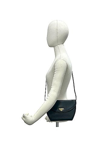 Yves Saint Laurent YVES SAINT LAURENT Vintage YSL Logo Hardware Genuine Leather Mini Shoulder Bag Black 89628 (view 2)