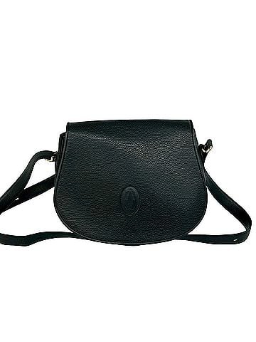 Cartier CARTIER Vintage Must Line Leather Shoulder Bag, Semi-Shoulder Black, 43453 (view 1)