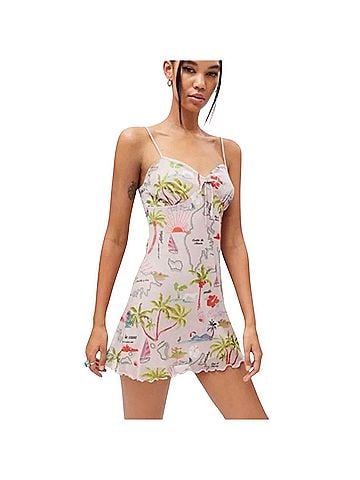 Urban Outfitters Elodie Printed Slip Mini  Casual Dress (view 1)