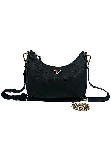 Prada PRADA Re-Edition Triangle Logo Hardware Saffiano Leather Genuine Shoulder Bag Semi-Shoulder Black 21394 (view 1)