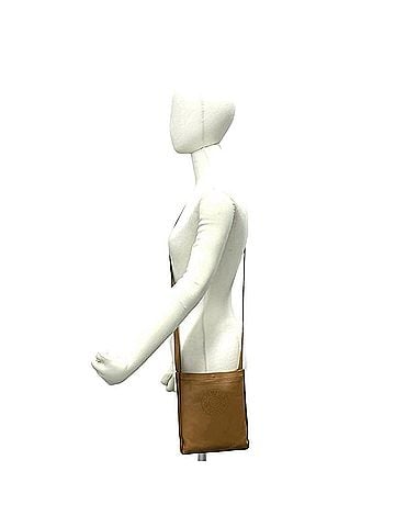 Hermès HERMES Clou de Selle Agneau Milo Leather Shoulder Bag/Pochette, Brown, 87429 (view 2)