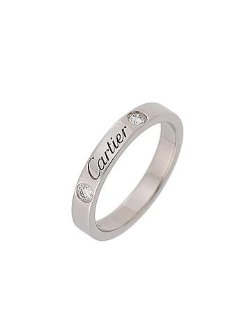 Cartier CARTIER Cartier Engraved Ring with 2 Diamonds, Women's, Pt950 Platinum Ring, Grade A, Used, Ginzo (view 2)
