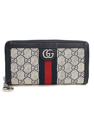 Gucci GUCCI Ophidia Zip-Around Wallet, 523154, Women's, Navy (view 1)