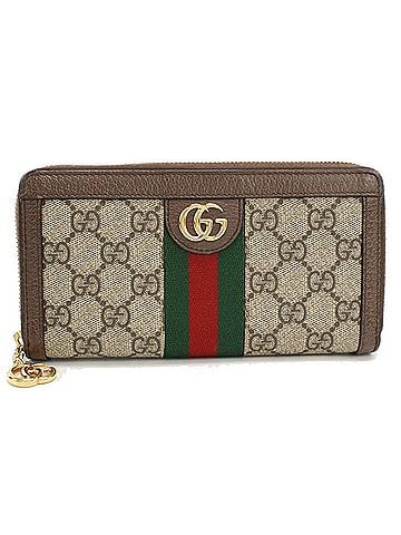 Gucci GUCCI Ophidia Zip-Around Wallet, 523154, Women's, Beige (view 1)