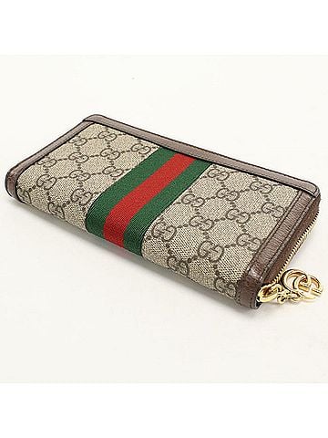 Gucci GUCCI Ophidia Zip-Around Wallet, 523154, Women's, Beige (view 2)