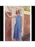 Costarellos Blue Cocktail Dress Size S - photo 4