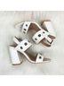 AMS 100% Faux Leather Solid White Heels Size 6 1/2 - photo 4