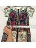 Anthropologie Floral Black Blue Cocktail Dress Size 2 - photo 10