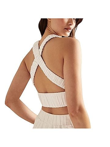Abercrombie & Fitch Cropped Scrunchie Strap Top Sleeveless Top (view 2)