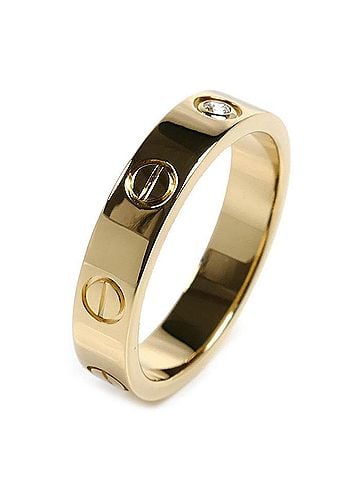 Cartier CARTIER Cartier 18K Yellow Gold Mini Love 1P Diamond Ring B4056151 51 4.5g Women's (view 2)