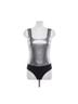 Commando Solid Silver Faux Leather Squareneck Bodysuit in Silver Size S - photo 1