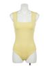 Commando Solid Yellow Neoprene Cap Sleeve Bodysuit in Sun Size S - photo 1