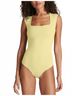 Commando Solid Yellow Neoprene Cap Sleeve Bodysuit in Sun Size S - photo 2
