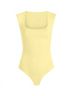 Commando Solid Yellow Neoprene Cap Sleeve Bodysuit in Sun Size S - photo 4