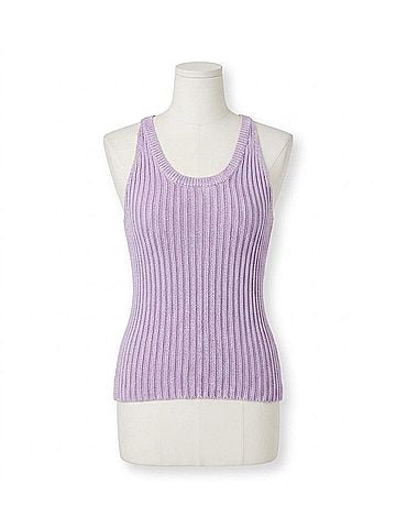 Mystree Washed Sweater Tank Top in Washed Lavender (view 1)