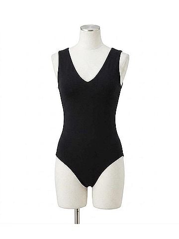 Commando Women's Neoprene Deep V Bodysuit in Black (view 1)
