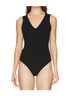 Commando Solid Black Women's Neoprene Deep V Bodysuit in Black Size L - photo 2