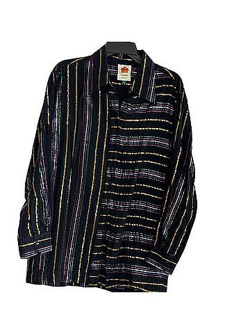 FARM Rio Metallic Stripe Ruffle Shirt Long Sleeve T-Shirt (view 1)