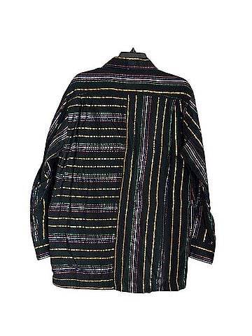 FARM Rio Metallic Stripe Ruffle Shirt Long Sleeve T-Shirt (view 2)