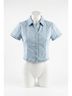 Risen Solid Blue Pearl Button Shirt Top in Denim Size XL - photo 1