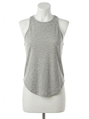 Chaser Rpet Vintage Jersey Shirttail Ruffle Racerback Tank in Heather Grey (view 1)