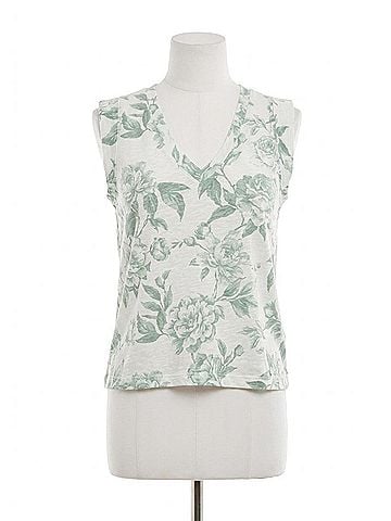 Chaser Gauze Jersey Rolled Armhole V Neck Muscle Tank in Savannah (view 1)