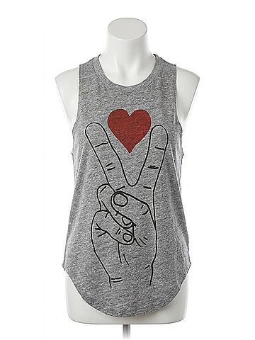 Chaser Triblend Muscle Tank Peace & Love in Streaky Grey (view 1)