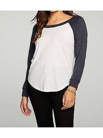 Chaser Triblend Jersey Baseball Tee in White (view 2)