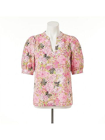 Lilly Pulitzer Brinelle Top in Pistachio Macaron Bees Knees (view 1)